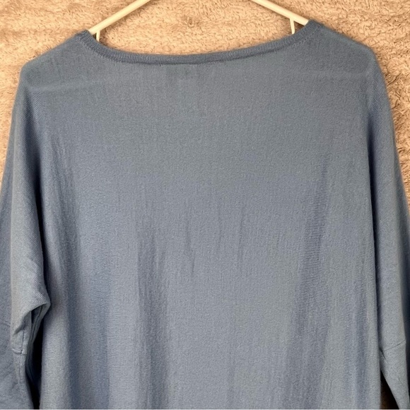 MAGASCHONI Wool Blend Sweater Blue Lightweight Longer Length XL Cozycore - Picture 8 of 12